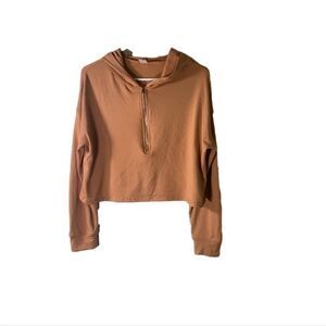 Cali Sport Large Orange‎ 1/4 Zip Cropped Hoodie